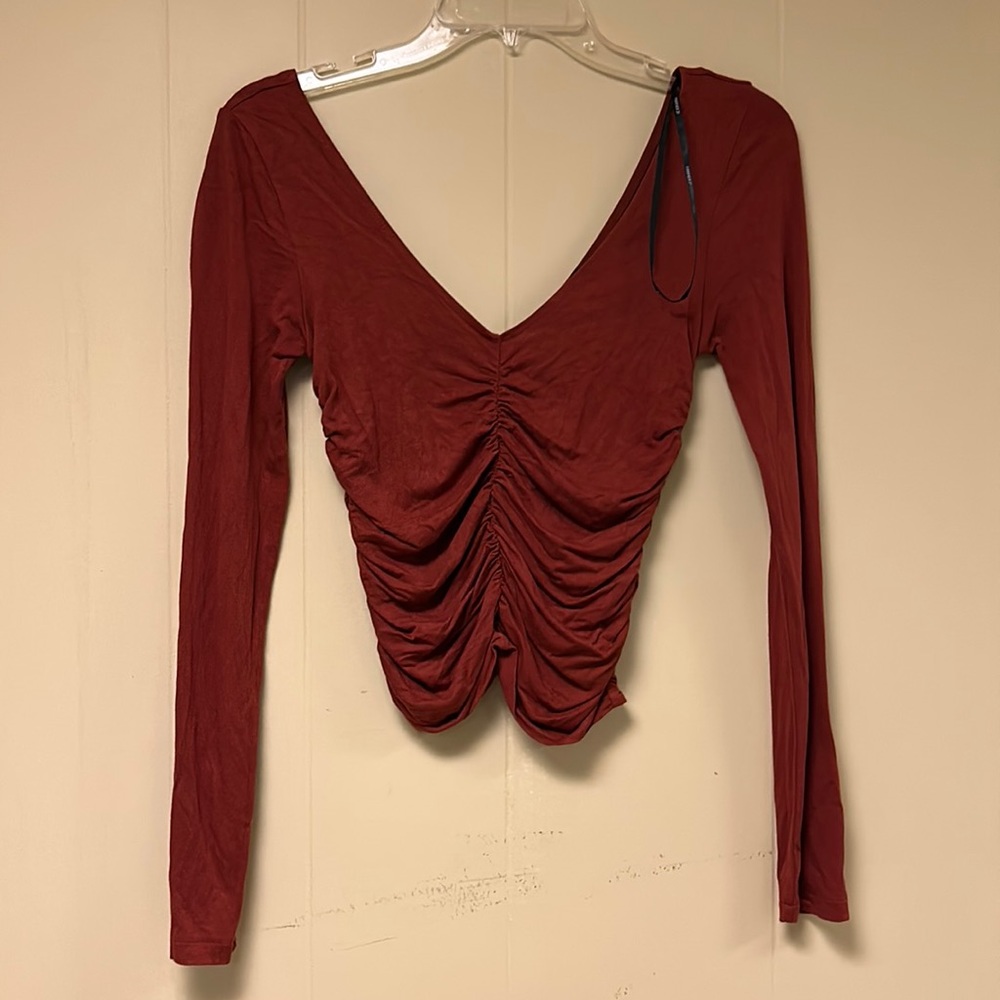 Ruched long sleeve top